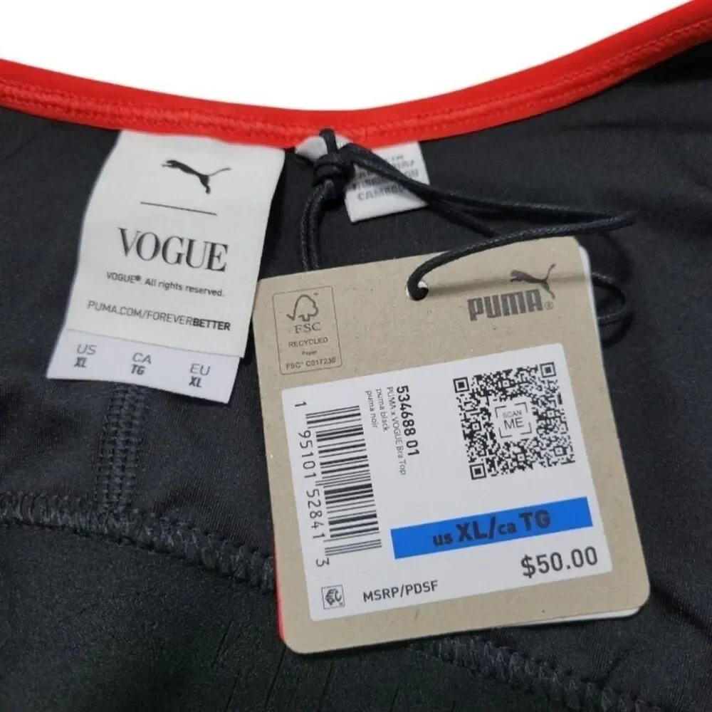 NWT - New Puma Sports Bra Size XL Women's Puma X Vogue Collaboration Sports Bra